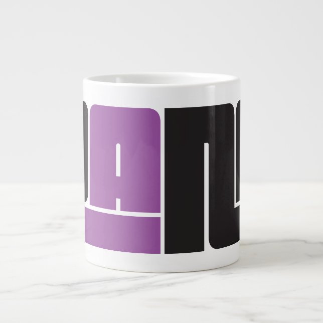 Caneca De Café Grande Pana Black and Purple (Frente)
