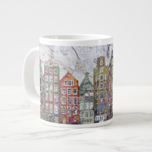 Caneca De Café Grande Panorâmica de Casas-de-Linha Holandesas