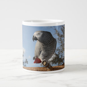 Caneca De Café Grande Papagaio-Cinza Africano