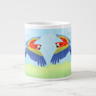 Caneca De Café Grande Papagaio-De-Escarlet Tropical