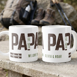 Caneca De Café Grande Papai Angustiado Ano Estabelecido Personalizado Ma