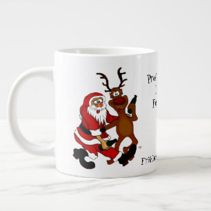 Caneca De Café Grande Papai Noel com alce - Feliz Natal