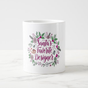 Caneca De Café Grande Papai noel favorito de costura de Natal