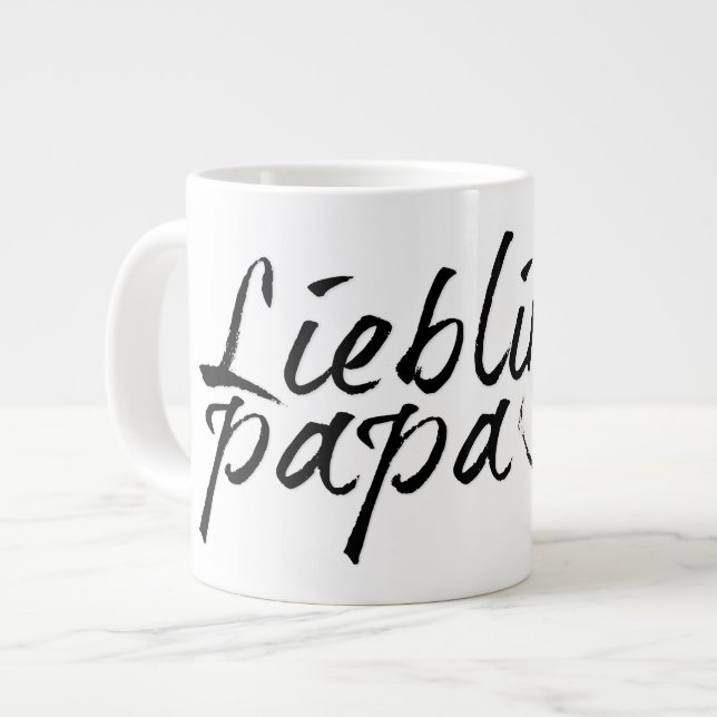 Caneca De Café Grande Papai querido - escrita preta 00001 (Frente Esquerda)