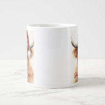 Papais noeis de Vaca Highland Jumbo Coffee Mug de 