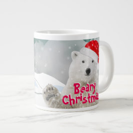 Caneca De Café Grande Papais noeis Polar Bear | Beary Christmas Jumbo Mu