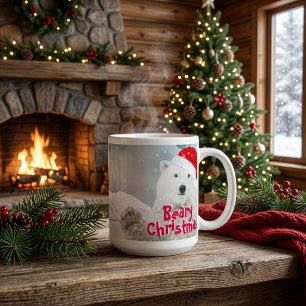 Caneca De Café Grande Papais noeis Polar Bear Beary Christmas Jumbo Mu