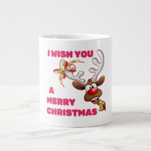 CANECA DE CAFÉ GRANDE PAPAIS NOEIS REINDEER DESEJA UM NATAL FELIZ