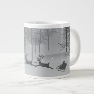 Caneca De Café Grande Papais noeis Sleigh em uma Wonderland de inverno