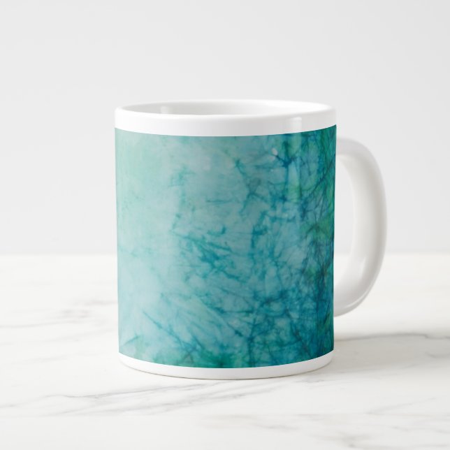 Caneca De Café Grande Papel Com Abstrato De Tinta Azul, Verde E Preta (Frente Esquerda)