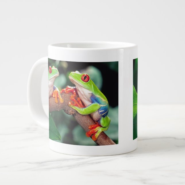 Caneca De Café Grande Par de Red Eye Treefrog, Agalychinis callidryas, (Frente Esquerda)