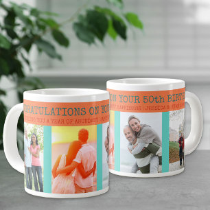 Caneca De Café Grande Parabéns pelos 50 Anos 4 Fotos