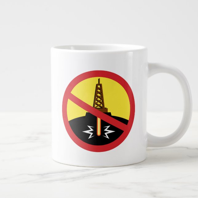 Caneca De Café Grande Parar Fracking (Direita)