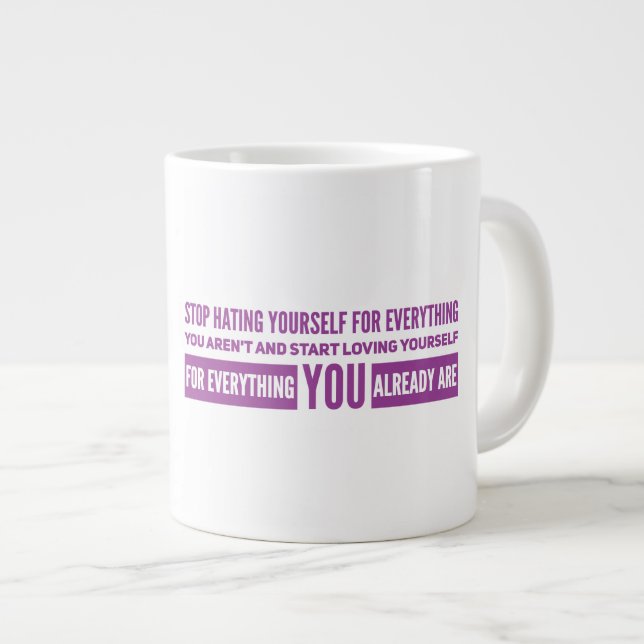 Caneca De Café Grande Parar Jumbo Mug (Frente Esquerda)