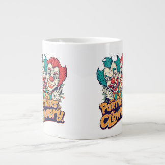 Caneca De Café Grande Parceiros na Clowery (Piada de Palhaço Divertida)
