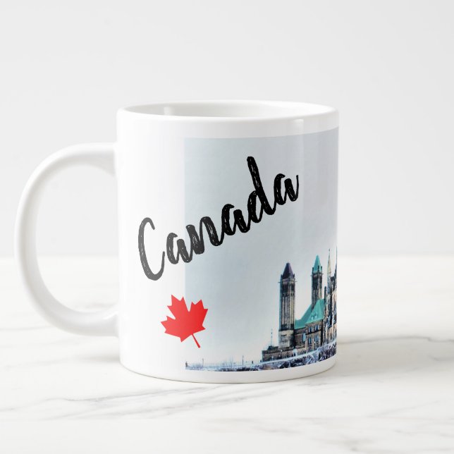 Caneca De Café Grande Parlamento do Canadá Edifícios de Neve Souvenir (Esquerda)