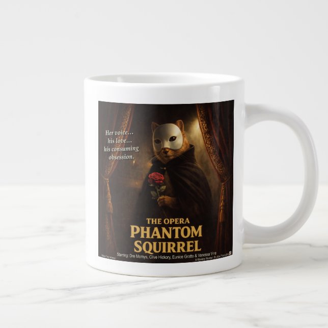 Caneca De Café Grande Paródia de Esquilo Fantasma da Ópera (Direita)