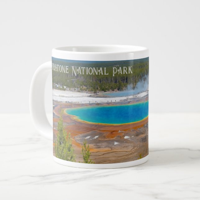 Caneca De Café Grande Parque Nacional Grand Prismatic Primavera Yellowst (Frente Esquerda)