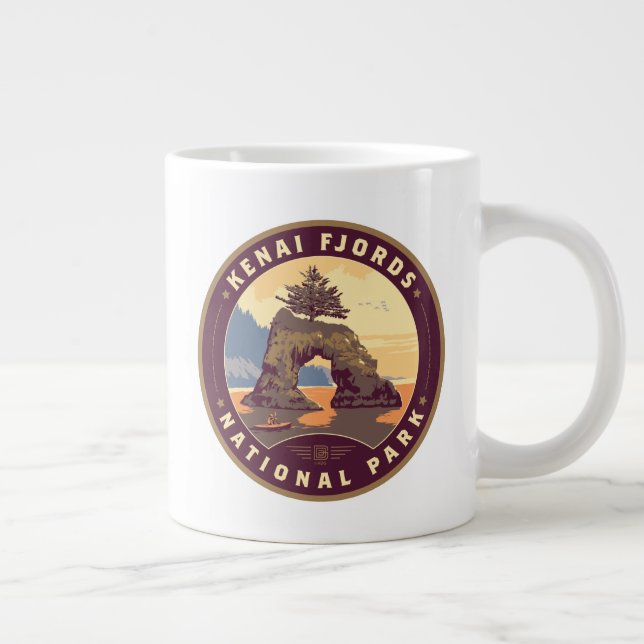 Caneca De Café Grande Parques Nacionais Kenai Fjords (Direita)