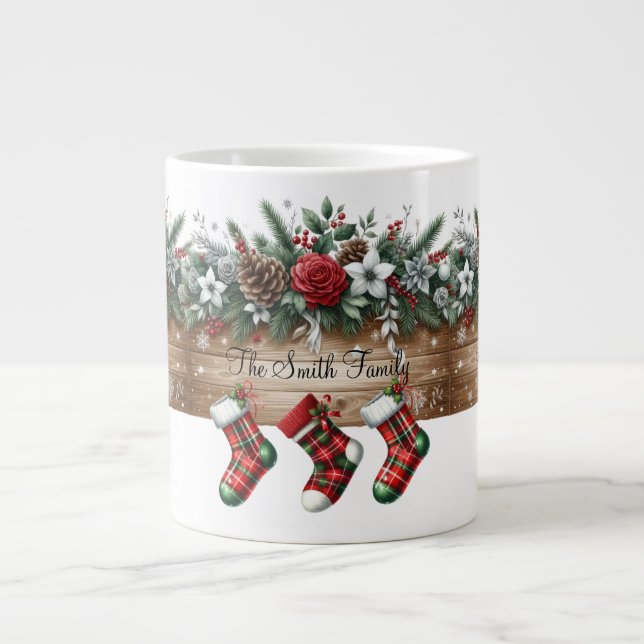 Caneca De Café Grande Partido de Natal Elegante Moderno (Frente)