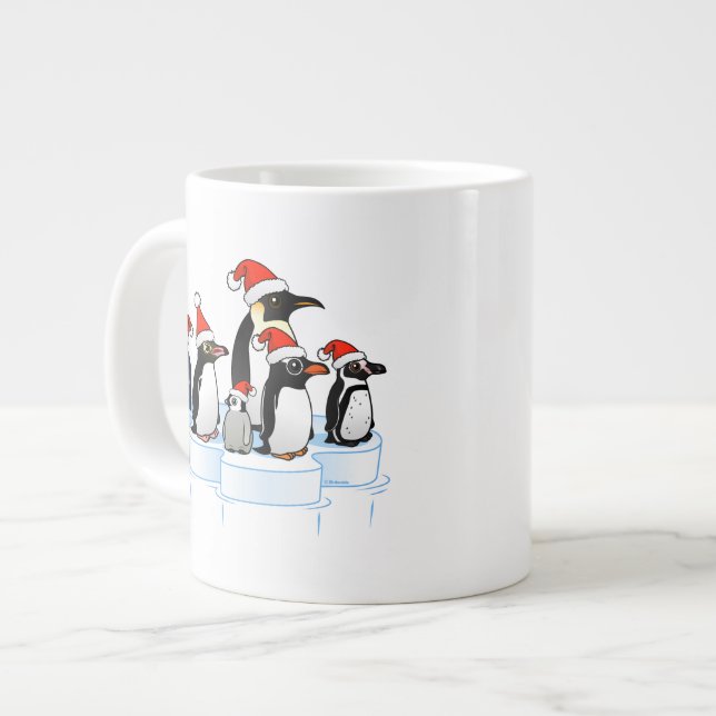 Caneca De Café Grande Partido dos Pinguins de Natal (Frente Esquerda)