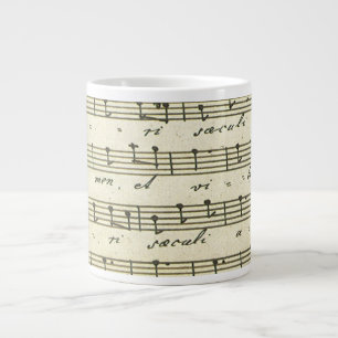 Caneca De Café Grande Partitura Antiga, Partitura Musical Antiga 1810