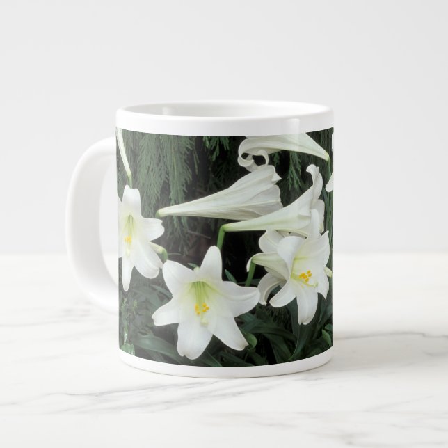 Caneca De Café Grande Páscoa Lily (Lilium regale) (Frente Esquerda)