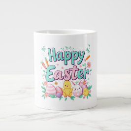 Caneca De Café Grande Páscoa Primavera de Páscoa felz pascoa de Coelho 
