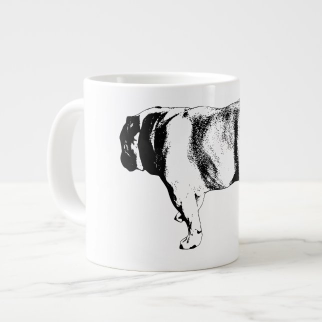 Caneca De Café Grande Passada Confiante, Calma Matinal (Frente Esquerda)