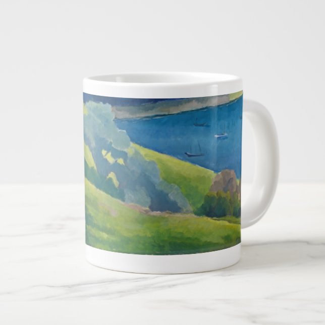 Caneca De Café Grande Passagem Cornualha de Helford (Frente Esquerda)
