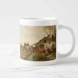 Caneca De Café Grande Passando pelo posto de saída