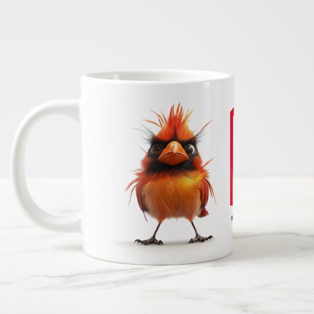 Caneca De Café Grande Pássaro Cardinal Vermelho (Esquerda)