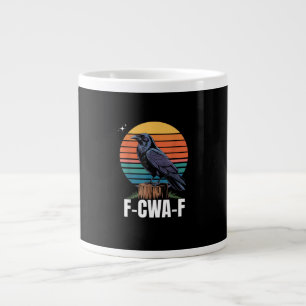 Caneca De Café Grande Passaro Corvo Galinha F-Caw-F Engraçado Retro