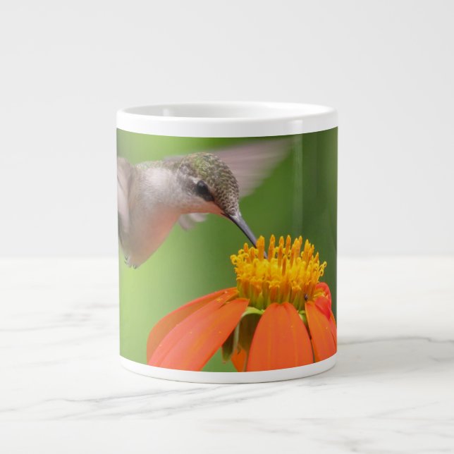 Caneca De Café Grande Pássaro de Pássaro de Girassol Mexicano Flor (Frente)