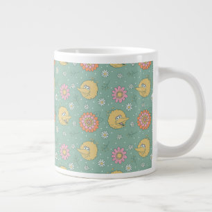 Caneca De Café Grande Pássaro Grande Padrão Floral de Boas Vibrações