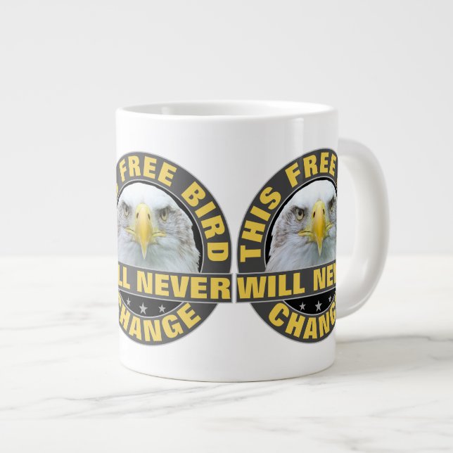 Caneca De Café Grande Pássaro Livre (Frente Esquerda)