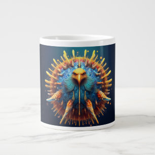 Caneca De Café Grande Pássaro Spore Vestindo uma Roupa de Penas Azuis