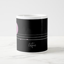 Caneca De Café Grande Pássaros Bublegum engraçados em preto-fio