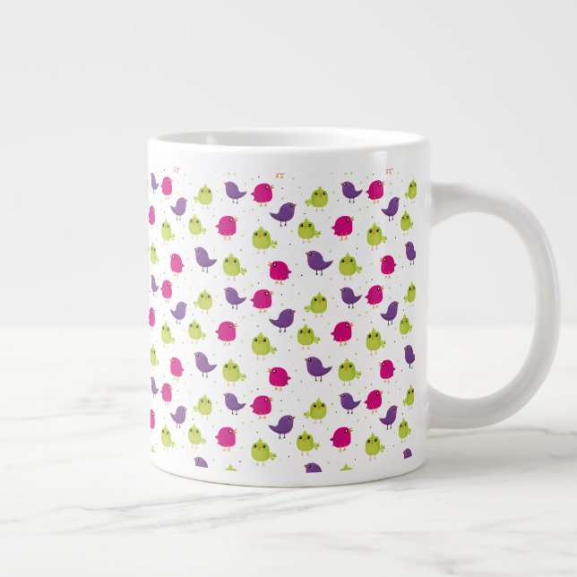 Caneca De Café Grande Pássaros coloridos fofos (Direita)