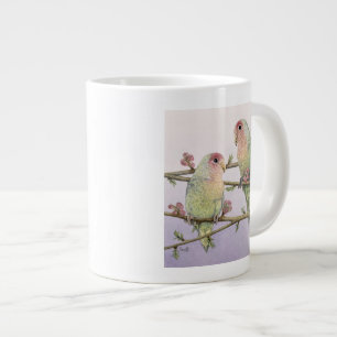 Caneca De Café Grande Pássaros do Amor