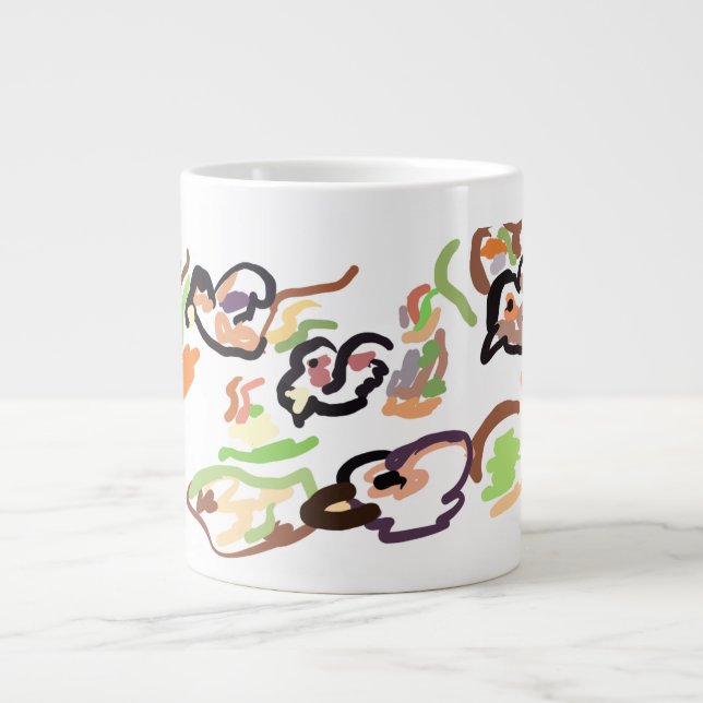 Caneca De Café Grande Pássaros e outono (Frente)