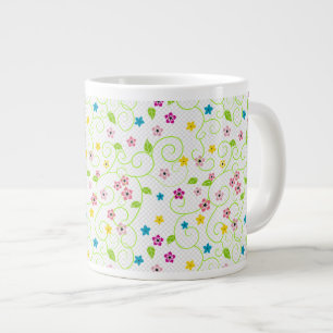 Caneca De Café Grande Pasta bonito Flores Especiais