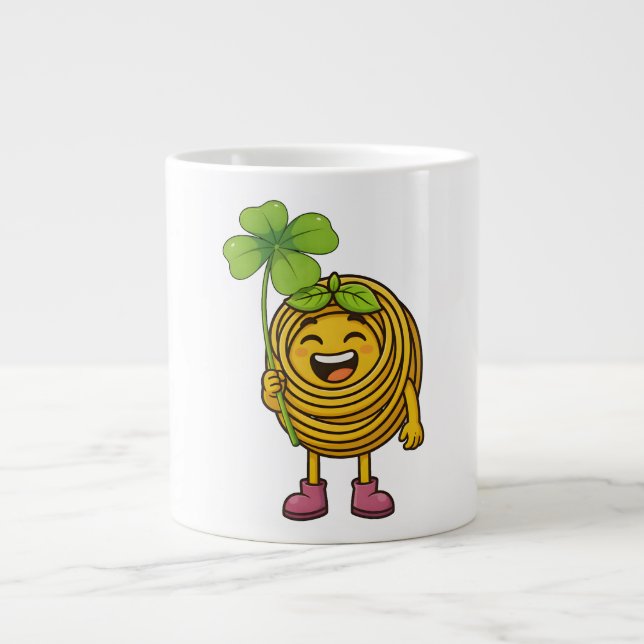 Caneca De Café Grande Pasta Polo – Lucky  with Clover -Shirt (Frente)