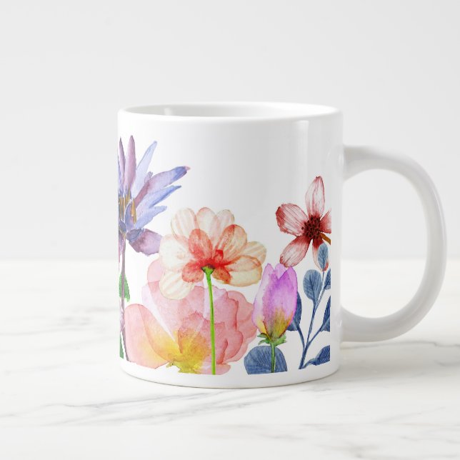 Caneca De Café Grande Pastel Garden Blooms (Direita)