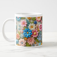 Pastel Primavera 3D Feltro Arte Floral Colorida