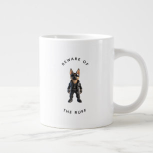 Caneca De Café Grande Pastor Alemão Engraçado "Cuidado com o Feroz"