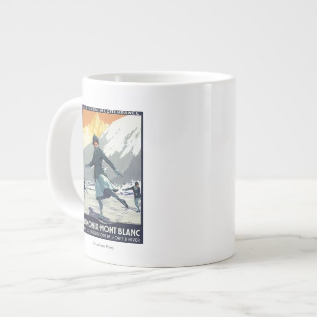 Caneca De Café Grande Patinação no gelo - Olimpiadas de demonstração de  (Frente Esquerda)