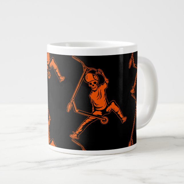 Caneca De Café Grande Patinetes de truques de estilo livre (Frente Esquerda)