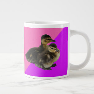 Caneca De Café Grande Patinhos em Sorvete Rosa de Framboesa e Roxo