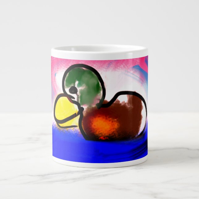 Caneca De Café Grande Pato Feliz Dia do Pai (Frente)